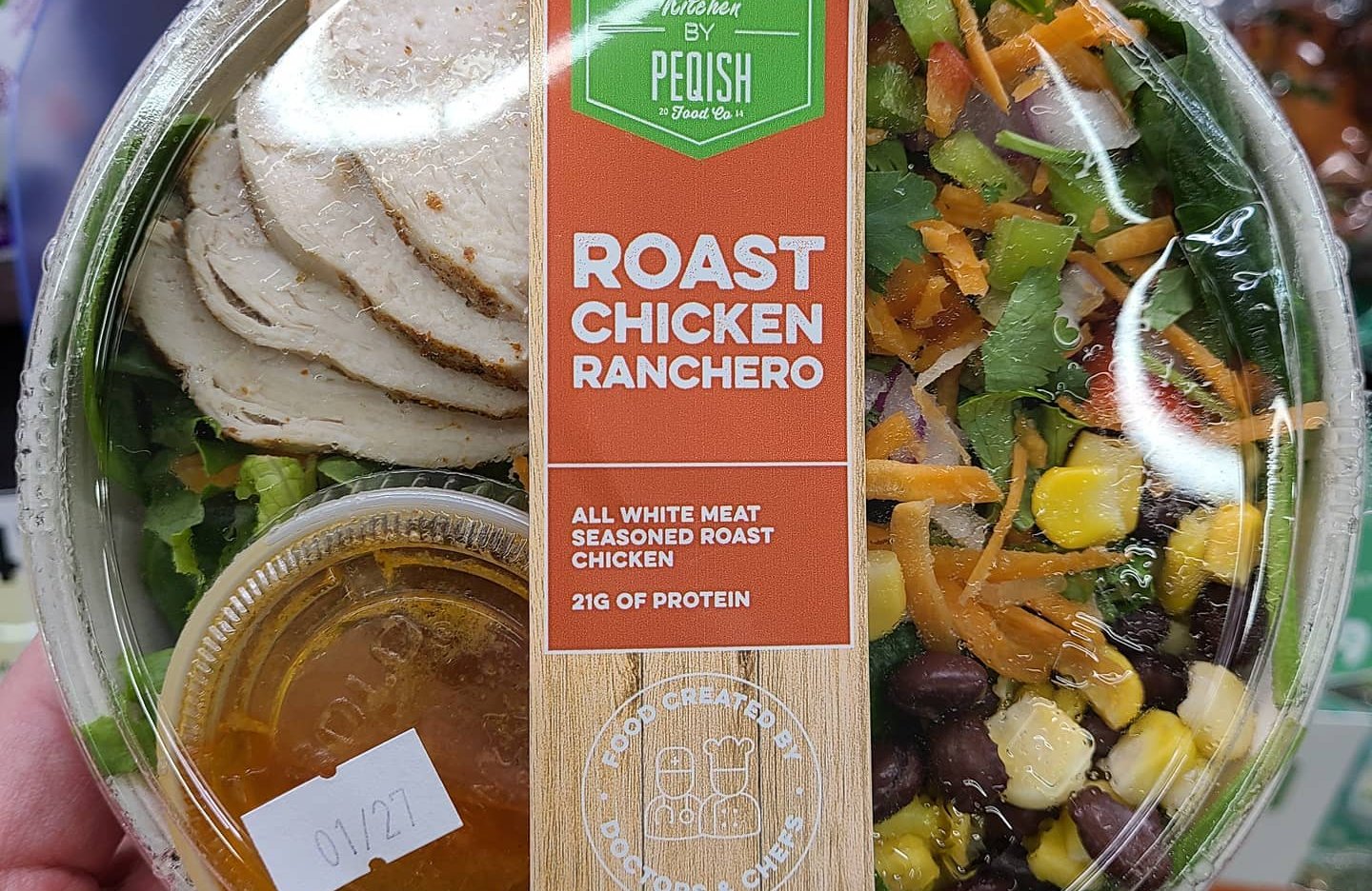 Custom printed wrap label completing a prepared-food package