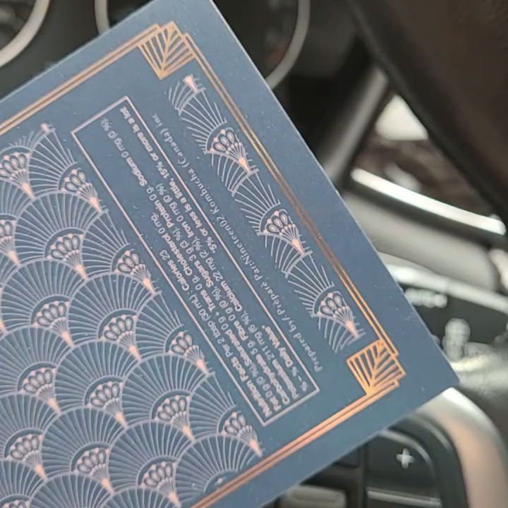 Gold foil on soft touch lamination